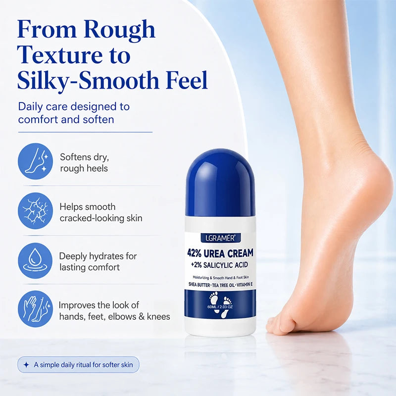 42% Urea Foot Cream+2% Salicylic Acid,Hand & Feet Care Stick,Moisturizing Anti Cracked Heel Cuticle Cream Roller For Dry Skin