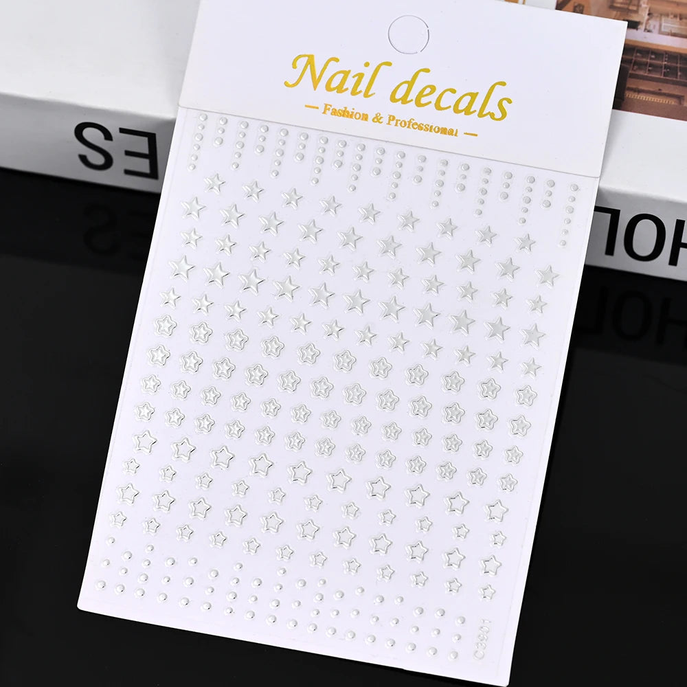 1pcs Star-Themed Nail Art Stickers 3D Self-Adhesive Plastic Decals With Glitter Finish Anime Rectangle Shape Ideal For DIY Nails