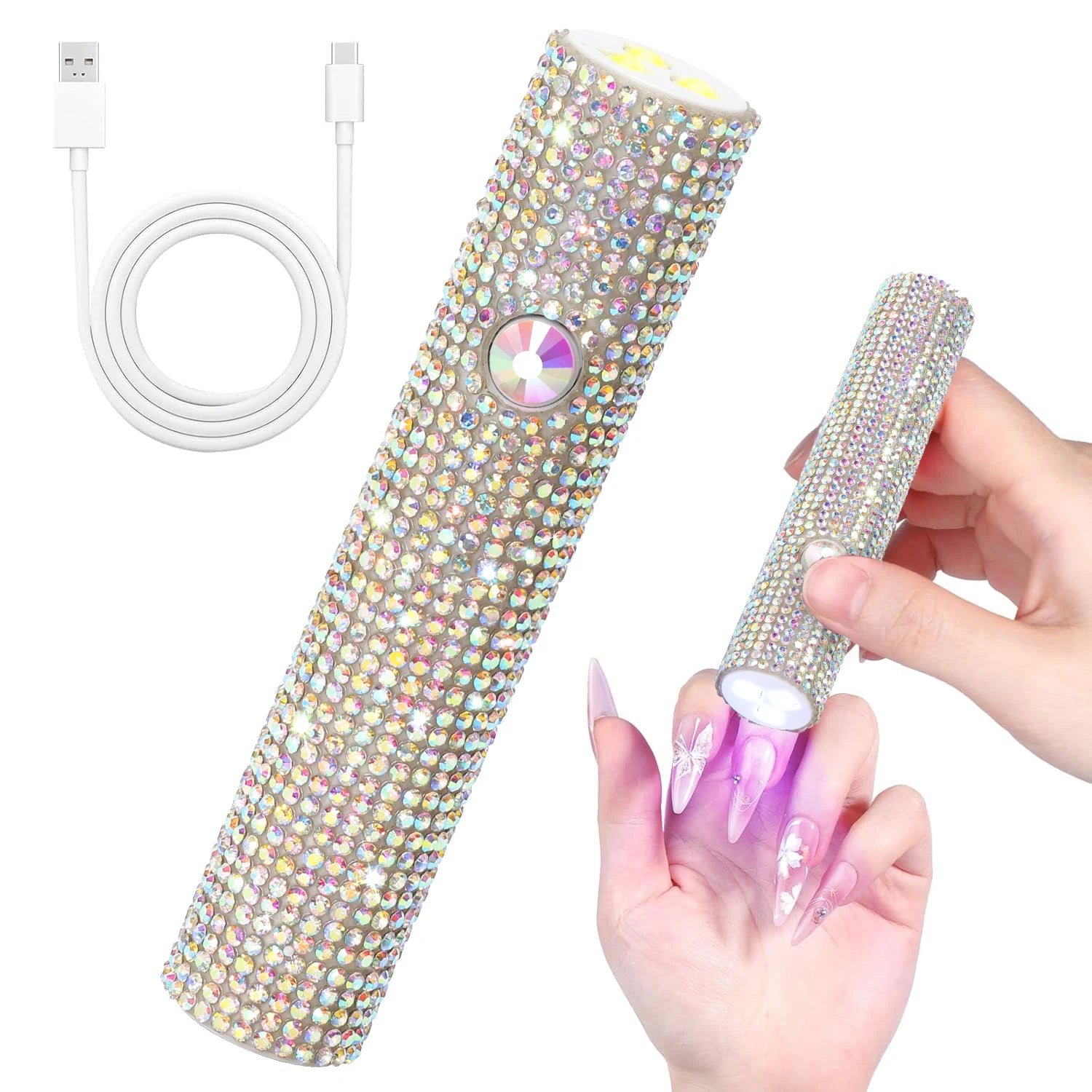 Mini UV LED Nail Dryers 3W Portable Quick Nail Drying Lamp USB Rechargeable Mini Flashlight Pen For Nail Gel Curing Salon Tools