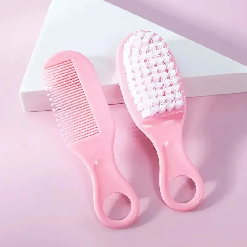 1/2Set Baby Hairbrush Comb Portable Newborn Infant Toddlers Soft Hair Brush Head Massager Comb Set Baby Kid Hair Care Supplies