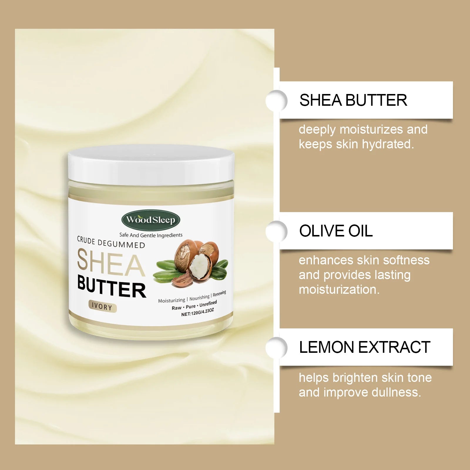 Natural Shea Butter Organic Removes Dry Skin on the Legs Arm Buttocks Deep Hydration Moisturizing Skin Crack Remover Moisturizer