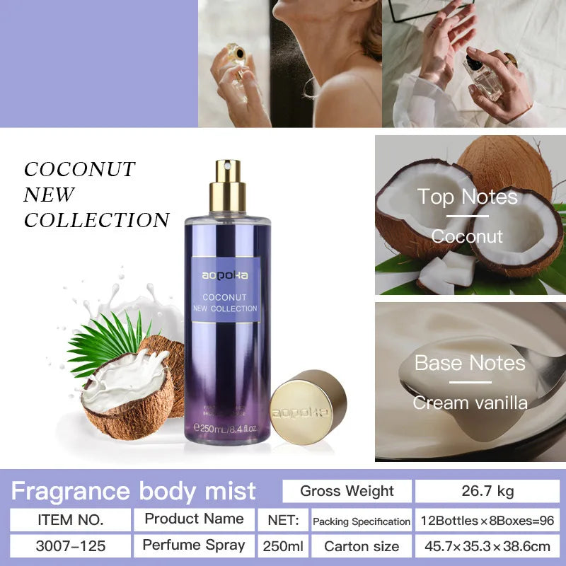 Victoria 250ml Perfume For Women Body Spray Sea Aloe Fressia Lasting Fragrance Mist Girl Perfumes Floral Fruity Secret Perfume