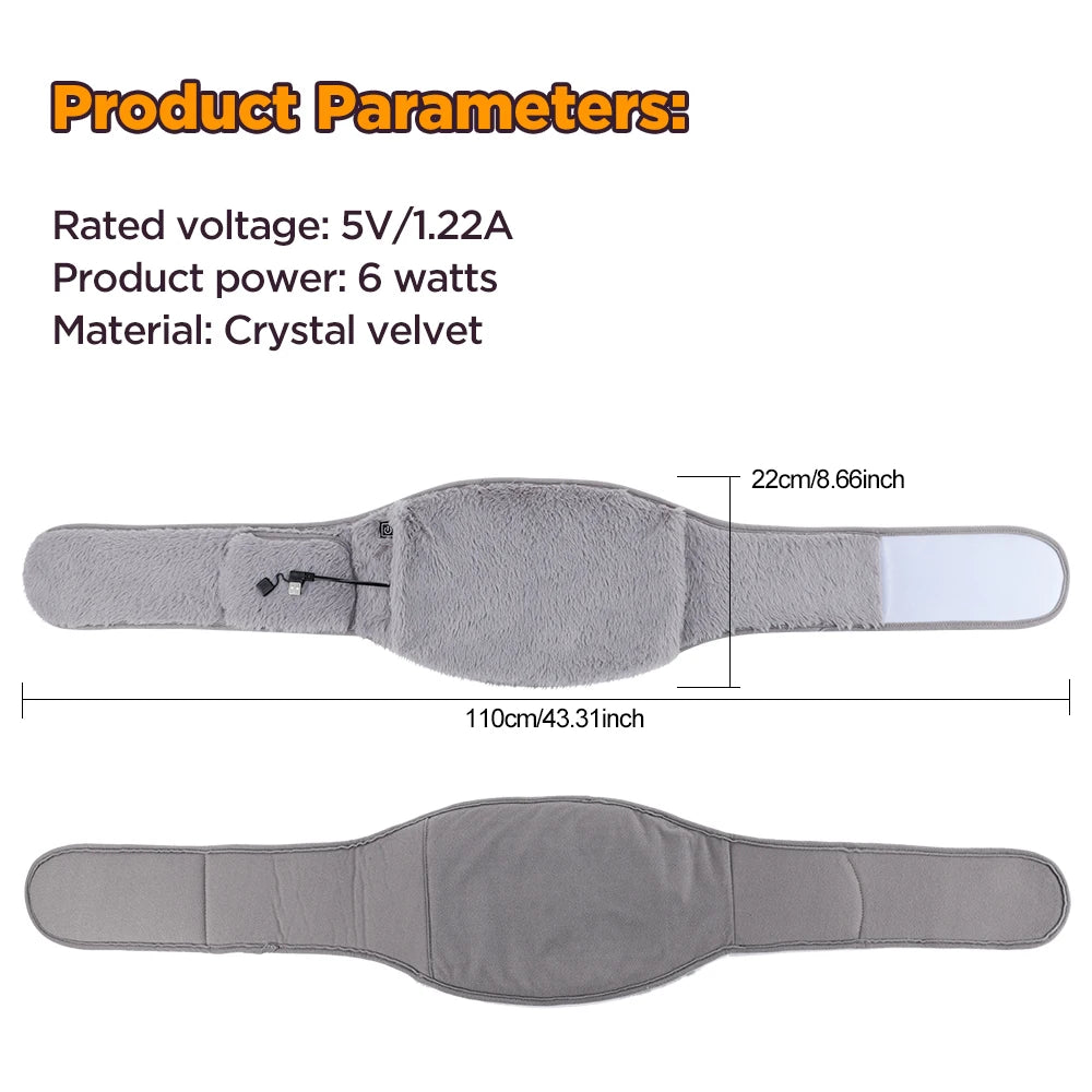 Electric Heating Belt Hand Warmer Winter Heater Waist Warmers Hot Compress Abdominal Lumbar Uterus Warming Pad USB Charging