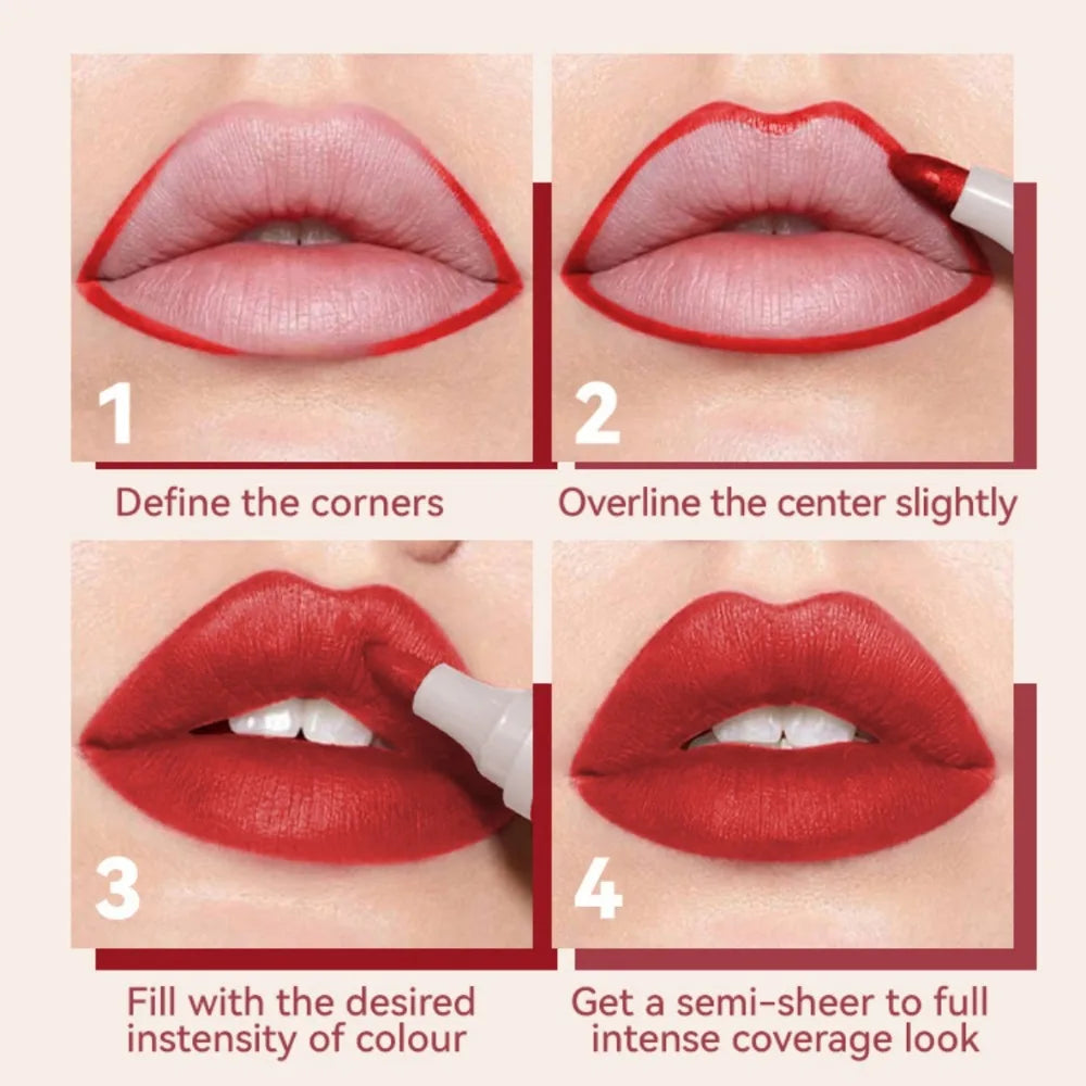Matte Liquid Lip Liner Marker Pen Dyeing Lip Gloss Waterproof Long Lasting Lipstick Pencil Sexy Lips Contour Makeup Cosmetics
