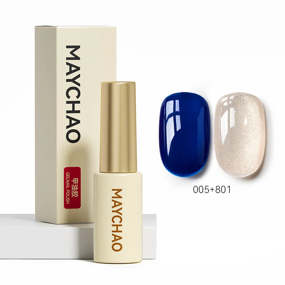 MAYCHAO 5ML Gel Nail Polish 9D Laser Diamond Glitter Cat Eye Gel Semi-Permanent Soak Off UV LED Gel Nail Manicure Tools Nail Art