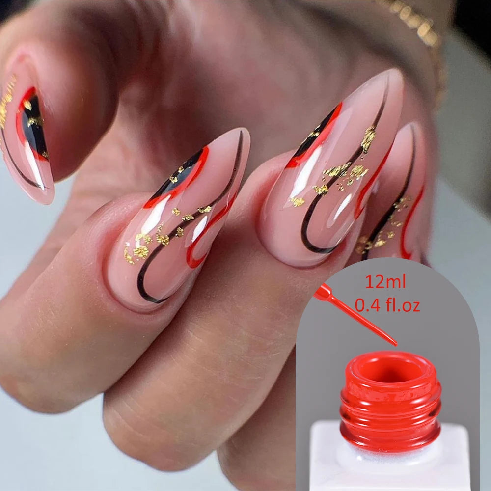 5/8/10/12ml 5D Metallic Painting Nail Gel Silver/Gold Liner Polish Mirror Chrome Effect Gel Nail Polish Soak Off UV/LED Drawing^