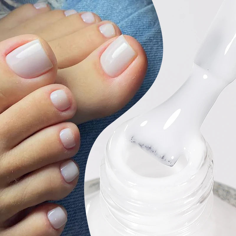 LILYCUTE 12ML Nail Care Polish Milky White Strengthener Long Lasting Care Polish Varnish Drying No Need Lamp