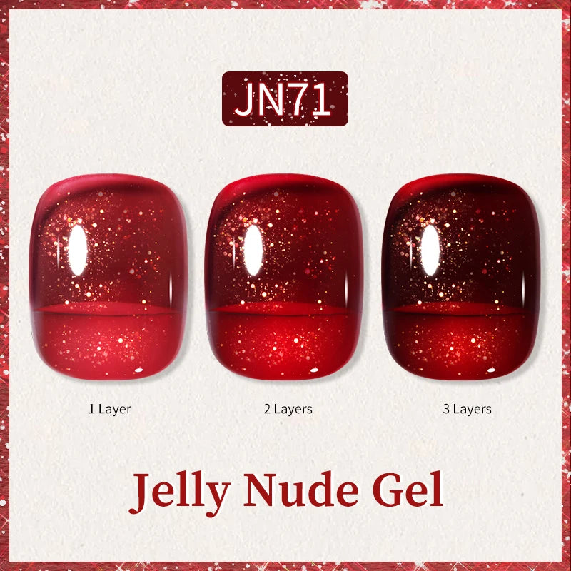 BORN PRETTY 10ml Glitter Pink Nude Jelly Nail Gel Polish Varnis Semi-permanent Sheer Translucent UV LED Soak Off Gel Polish