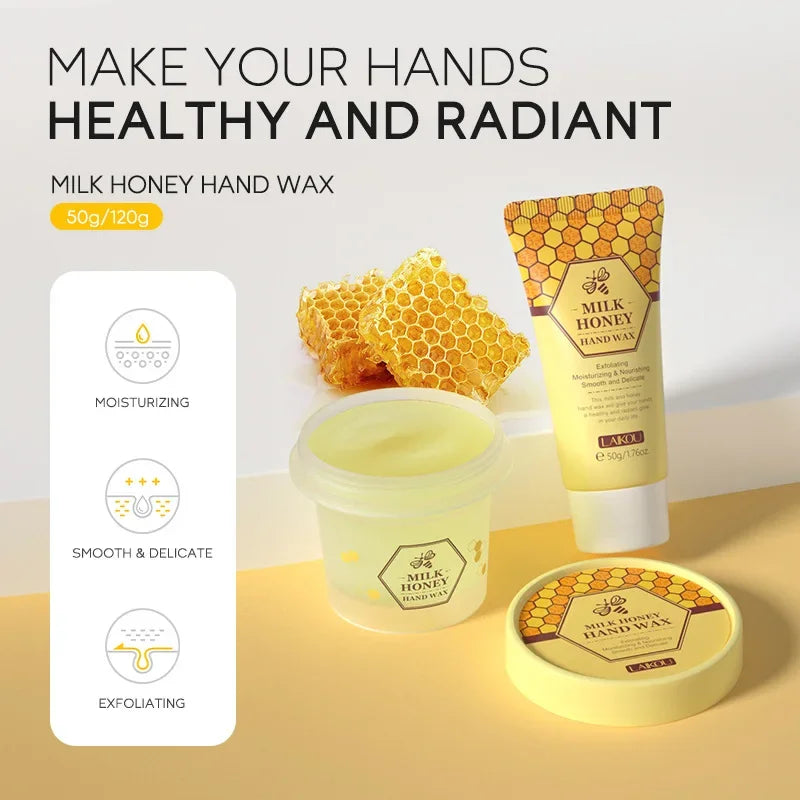 Cherry Blossom Honey Milk Hand Wax Moisturizing Hand Mask Exfoliating Dead Skin Nourishing Smoothing Dry Rough Hands Repair