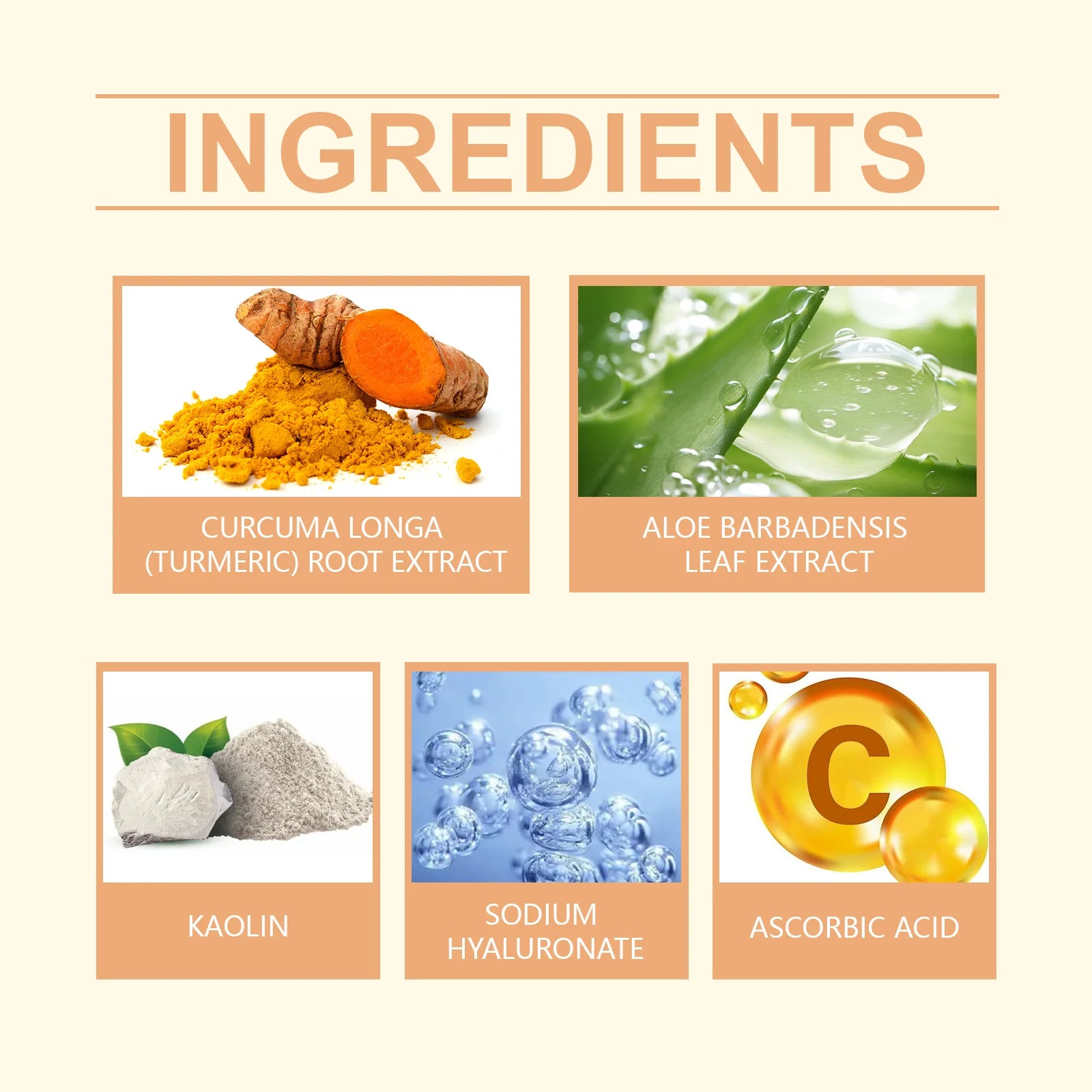 1/3/5PCS Turmeric VitaminC Clay Mask Deep Cleansing Facial Improves Dark Spots Hydrating Skin Care Tightens Skin Evens Skin Tone