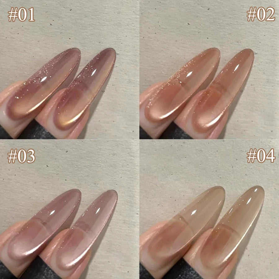WS Black Glass Cat Magnetic Gel Nail Polish Punk Style Nail Art Manicure Varnis Semi Permanent Gel for Winter Nail Supplies