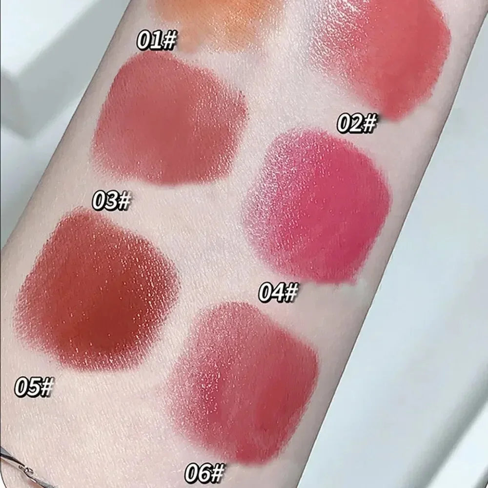 6 Colors Silky Glossy Lipstick Gege Bear Pump Lips Moisture Water  Comfortable Ultra Sheen Non-Stick Cup Lip Balm