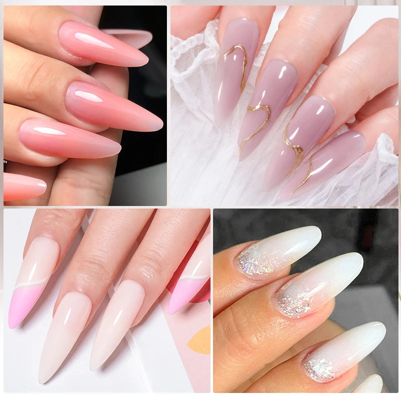 Milky White Quick Extension Gel Nail Polish Nude Pink Construct Hard Gel Semi Permanent Acrylic Extension Varnish Nail Supplies