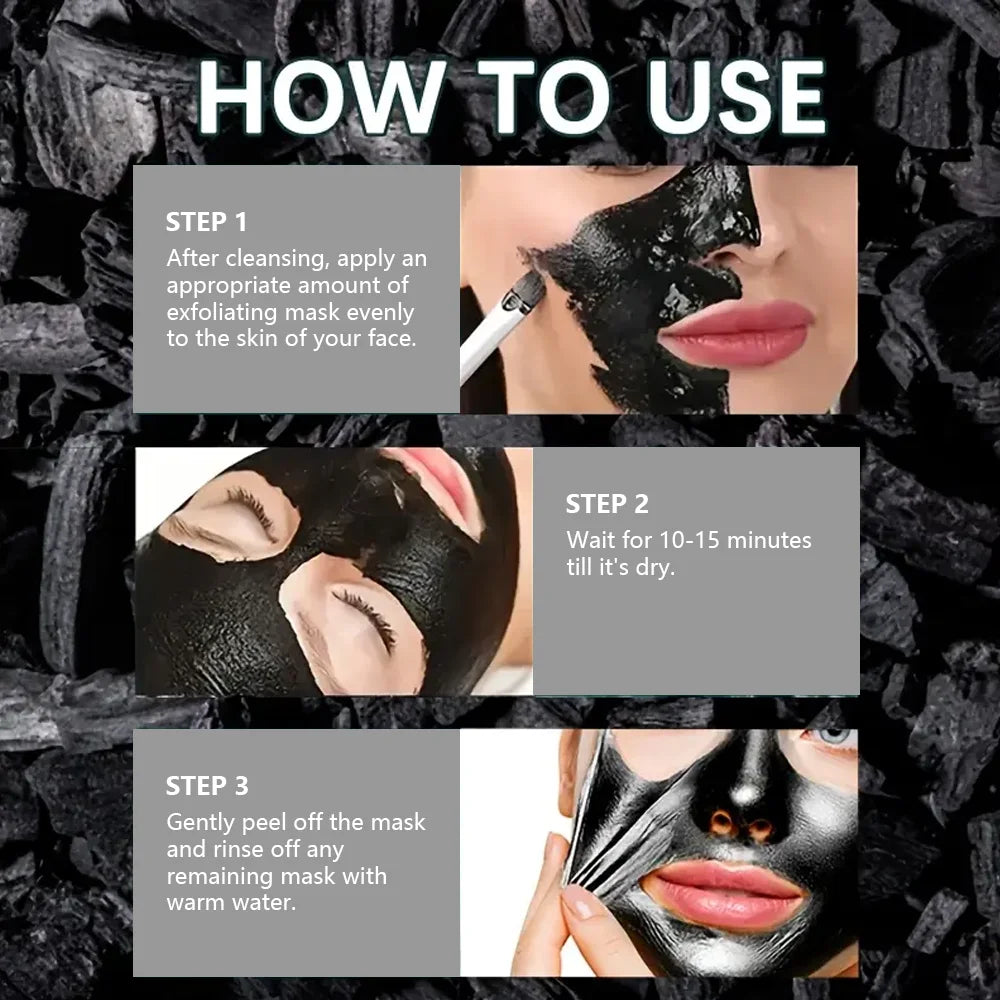 Bamboo Charcoal Black Mask, Deeply Moisturizing, Deep Cleansing and Oil Control, Absorbs Dirt, Bids Farewell to Rough Skin, Makes Skin More Delicate, Anti-Stretch Mask, Suitable for Both Men and Women