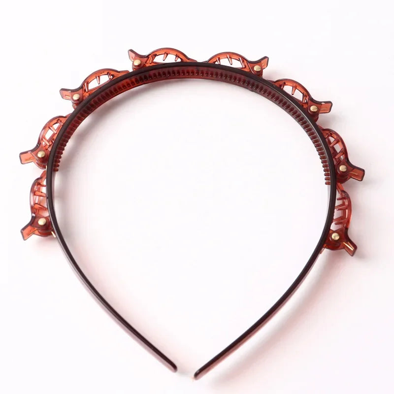 2024 New Double Bangs Hairstyle Hair Clips Hairpin Head Hoop Twist Plait Clip Front Hairclips Hair Hoop Women Headband Headwear