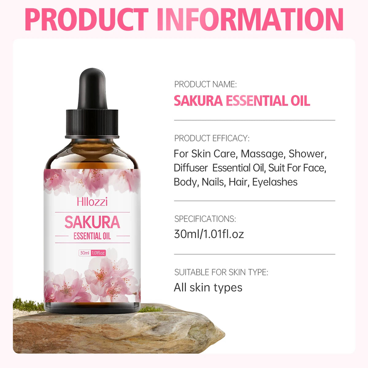 100ml/60ml/30ml Cherry Blossom Essential Oil is suitable for facial skin care, body care, aromatherapy, aromatherapy essential o