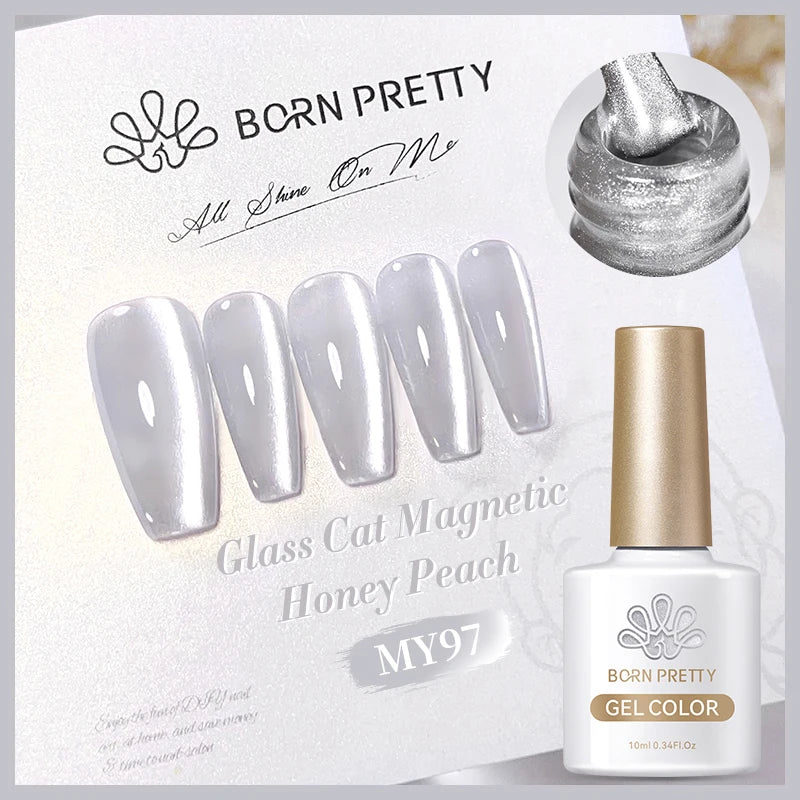 BORN PRETTY 10ml Rose Gold Cat Magnetic Gel Polish Pink Orange Soak Off UV LED Varnis Semi Permanent for Nail Art Design at Home