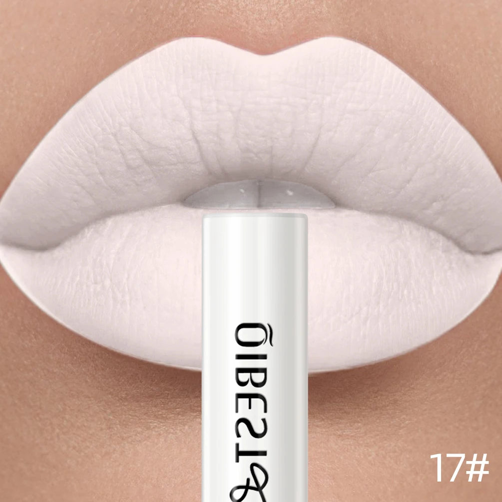 QIBEST Sexy Lipgloss Lasting Velvet Matte Lip Gloss Liquid Lipstick Makeup Women Beauty Nonstick Cup Waterproof Red Lipstick
