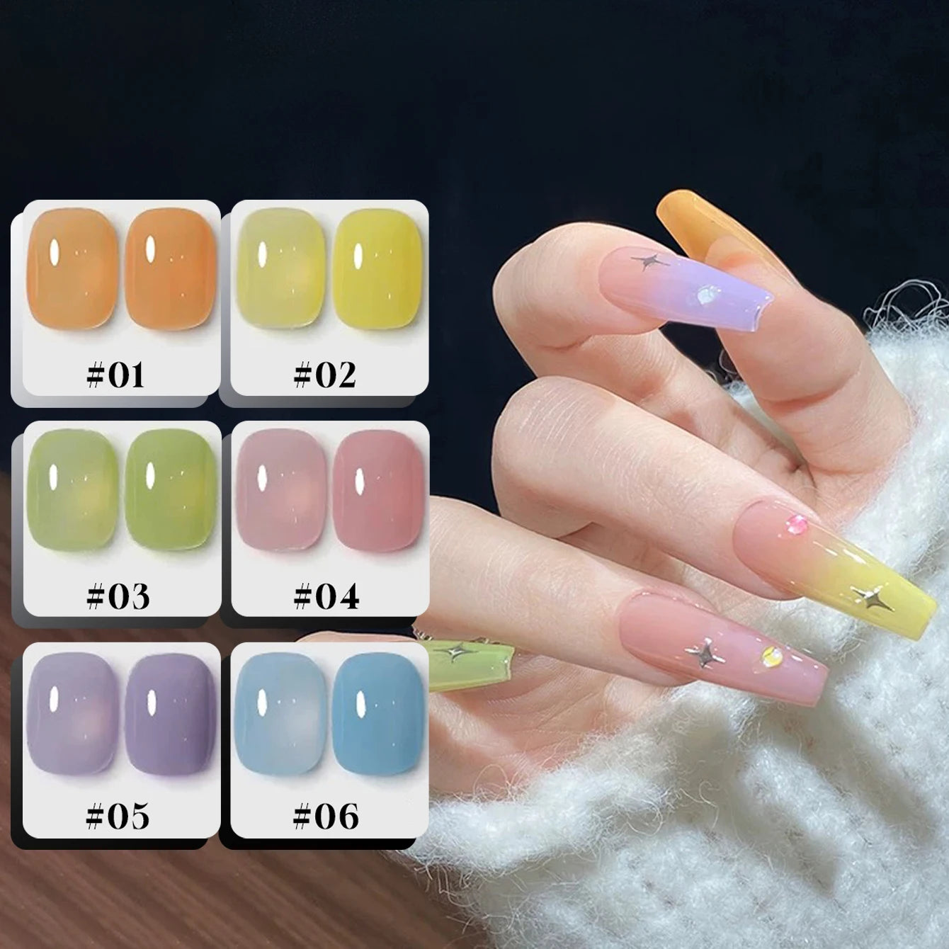 MN 12ML Summer Nails Mambo Series Jelly Gel Nail Polish Blue Gel Blue Nails Green Nails Pink Nails Spring Nails Nail Supplies