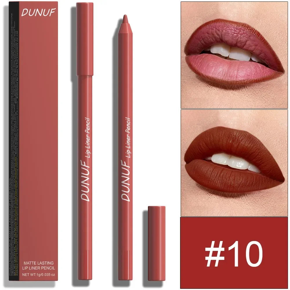24 Colors Foaming Lipliner Durable Waterproof Soft Mist Lipstick Pen Gentle Pink Brown Purple Colors Matte Lip Contouring Pencil