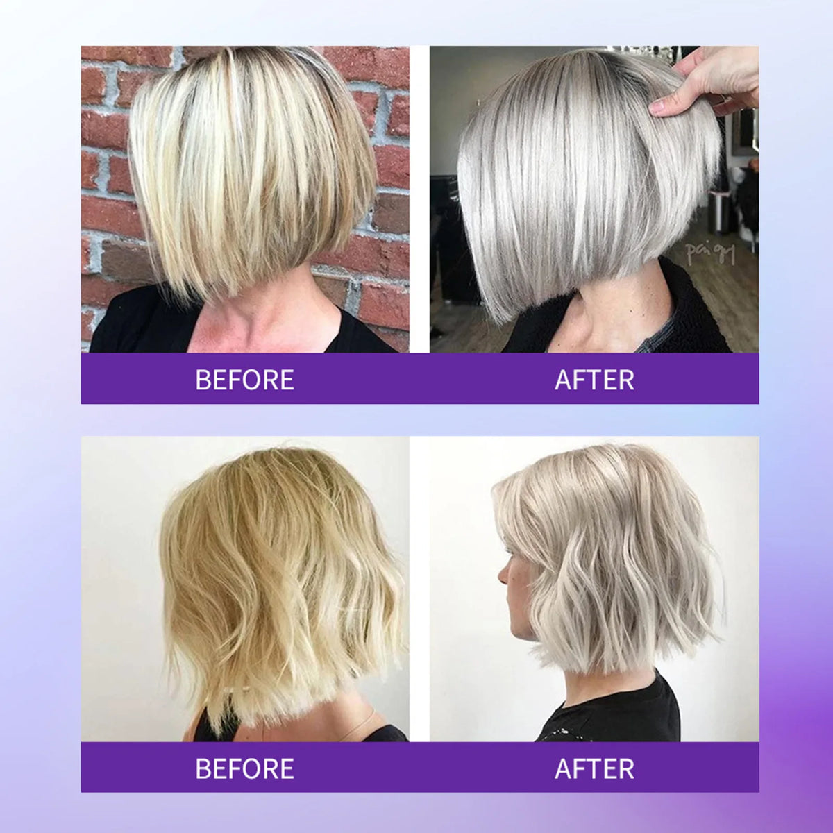 Color Fixing Hair Dye Shampoo to Cover Gray Hair Fade Yellow After Bleach Hair Shampoo Non-irritating Purple Shampoo for Blonde