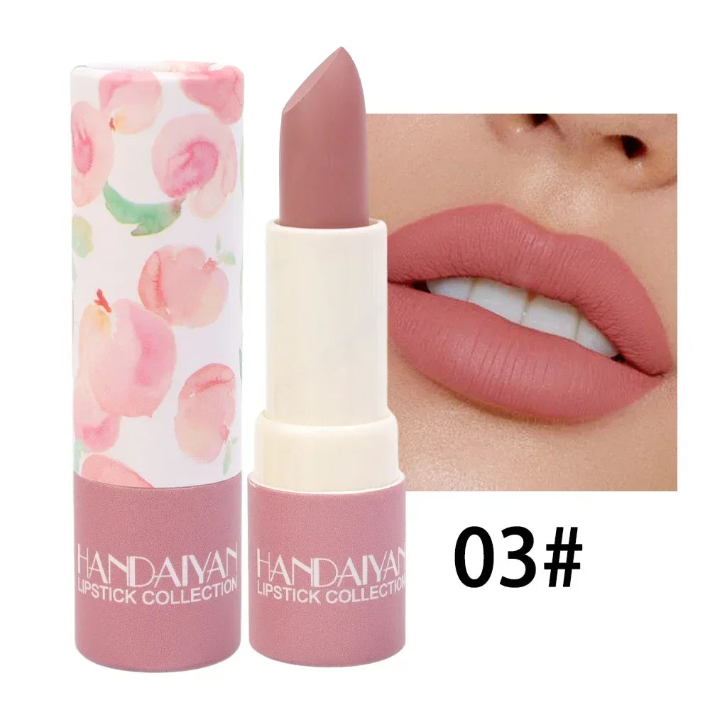 Waterproof Nude Lipstick 8 Colors Non-Stick Cup Velvet Moisture Matte Lip Tint Professional Lasting Velvet Lips Makeup Cosmetic