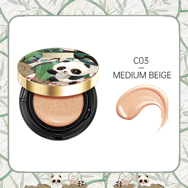 CATKIN Makeup Panda Land Full Coverage Cushion Foundation Breathable Hydrating Nourishing Poreless Foundation for Sensitive skin