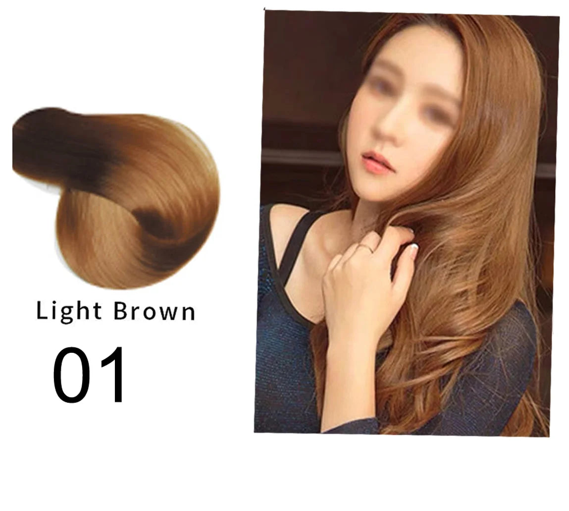 Mokeru 500ml Argan Oil Essence Natural Long Lasting Dark Brown Permanent Hair Dye Shampoo For Gray Hair Women Fast Color Dyeing
