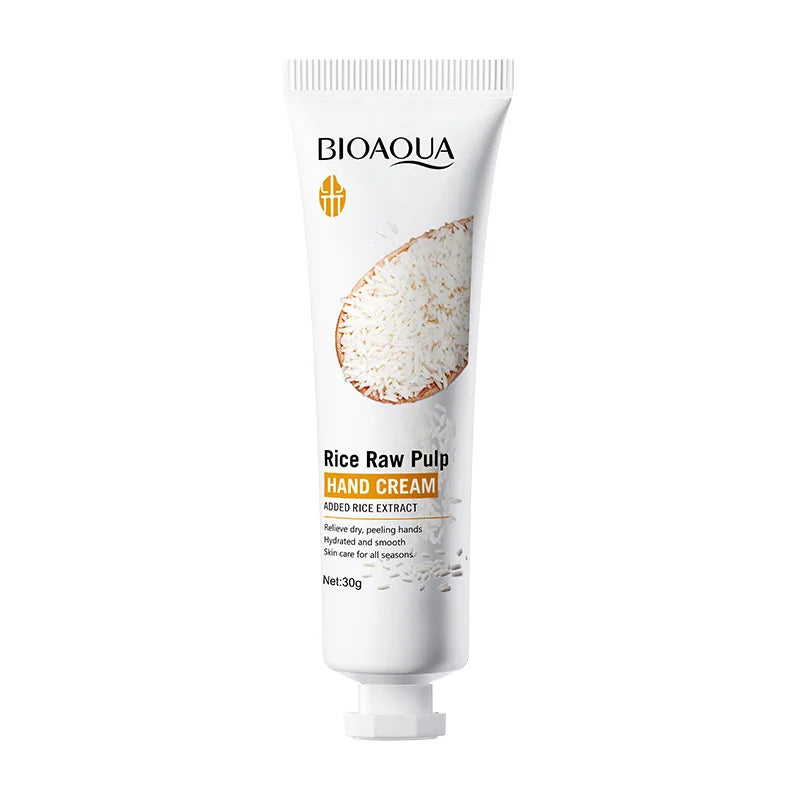 Rice Hand Cream, Containing Rice Extract, Moisturizes and Nourishes Without Making the Skin Greasy, Deeply Nourishes, Has a Delicate Texture, Hand Care, Seasonal Maintenance, Portable Packaging, Easy to Carry