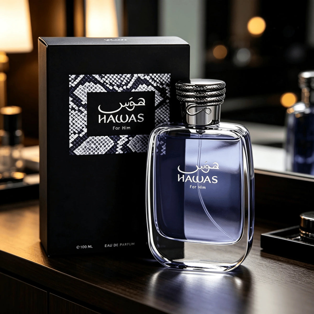 Rasasi Hawas for Him Eau De Parfum Spray 100ml,Long‑Lasting Fresh Aquatic Woody Masculine Fragrance,Luxury Arabian Men Perfume,Premium Scent Gift For Gentlemen Daily Wear