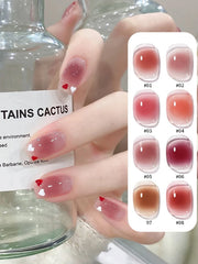 MN 2026 New 1-8PCS Fall Nails Popular Pure Desire Blush Jelly Gel Nail Polish Pink Nails Red Nails Ice-Clear Nude Nail Polish