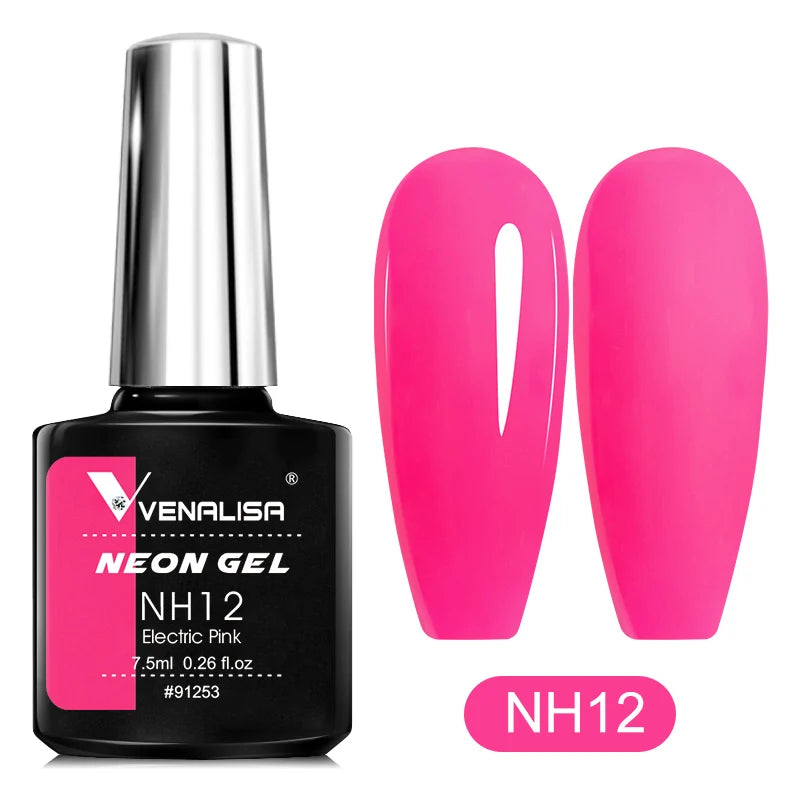 VENALISA NEW 7.5ml Neon Summer Nail Gel Polish Color Nail Lacquer SoakOff UV LED Colorful Long Lasting CANNI Nail Varnish Polish