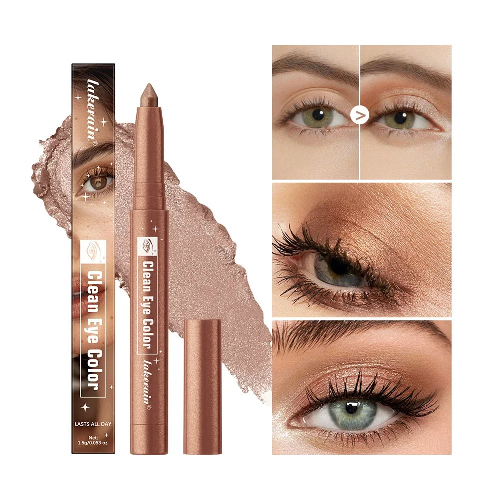 12 Colors Waterproof Eyeshadow Sticks Long Lasting High Pigmented Shimmer Glitter And Matte Eyeshadow Pencil Makeup