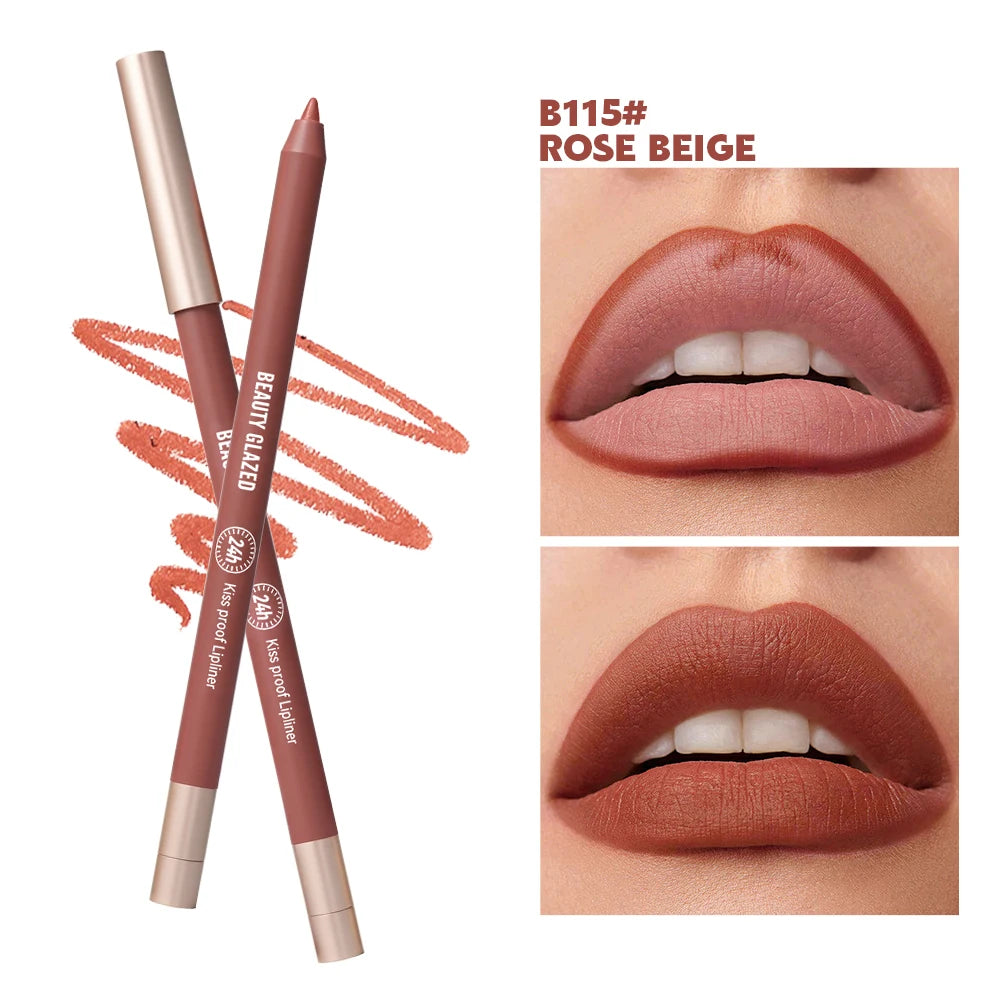 8 Colors Artist Palette Matte Velvet Lip Liner Pencil | Long-Lasting Waterproof, Non-Sticky Matte Finish, Precise Tip for Sharp
