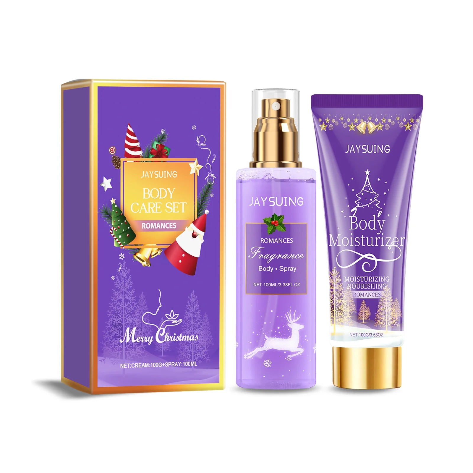 Christmas Body Care Gift Set, Fragrance Body Lotion & Perfume Spray, Holiday Party Long Lasting Scent