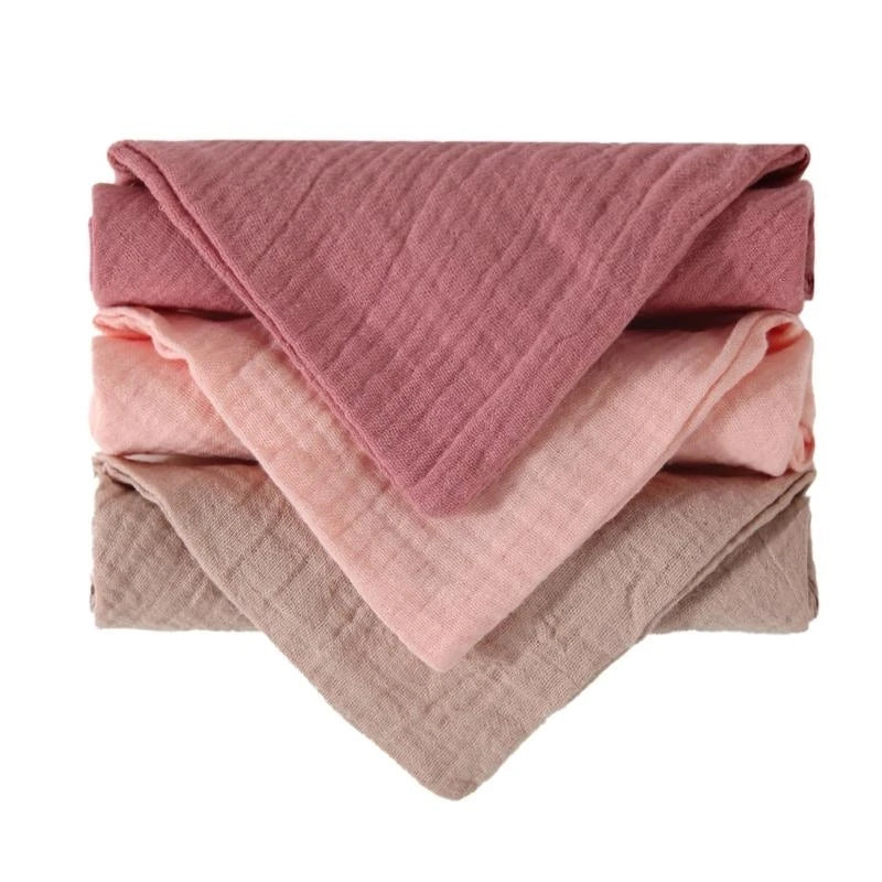 J15U 4Pcs Baby Wipes Cloths Handkerchief Square Drool Bibs Washcloths Nursing Towel