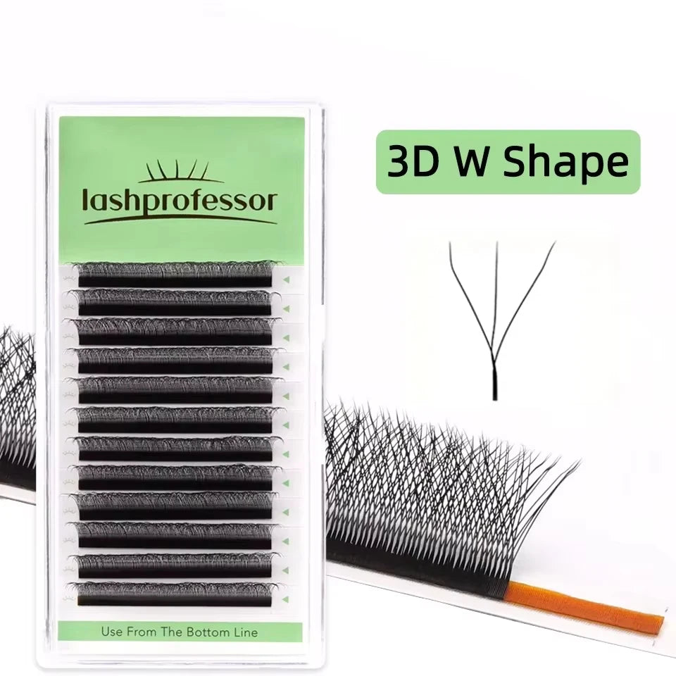 Black/Brown 3DW Lash Premade Fairy Volume Fans Lash Clover Bloom Eyelash Extension Wispy Spike Lash Three-Core Triple Tip Cilios