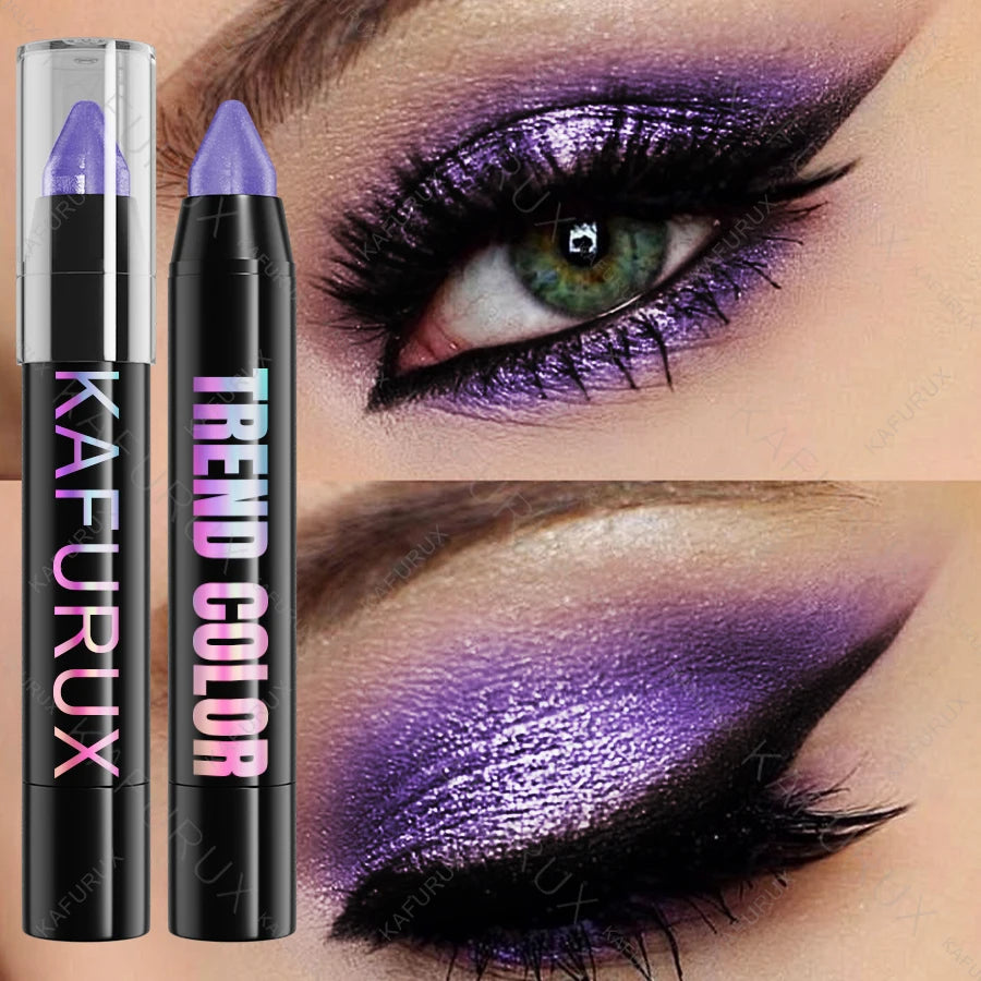 19 Colors Glitter Eye Shadow Pen Waterproof Metallic Matte Nude Eye Shadow Korean Makeup Gifts Purple Blue Brown Green Cosmetic