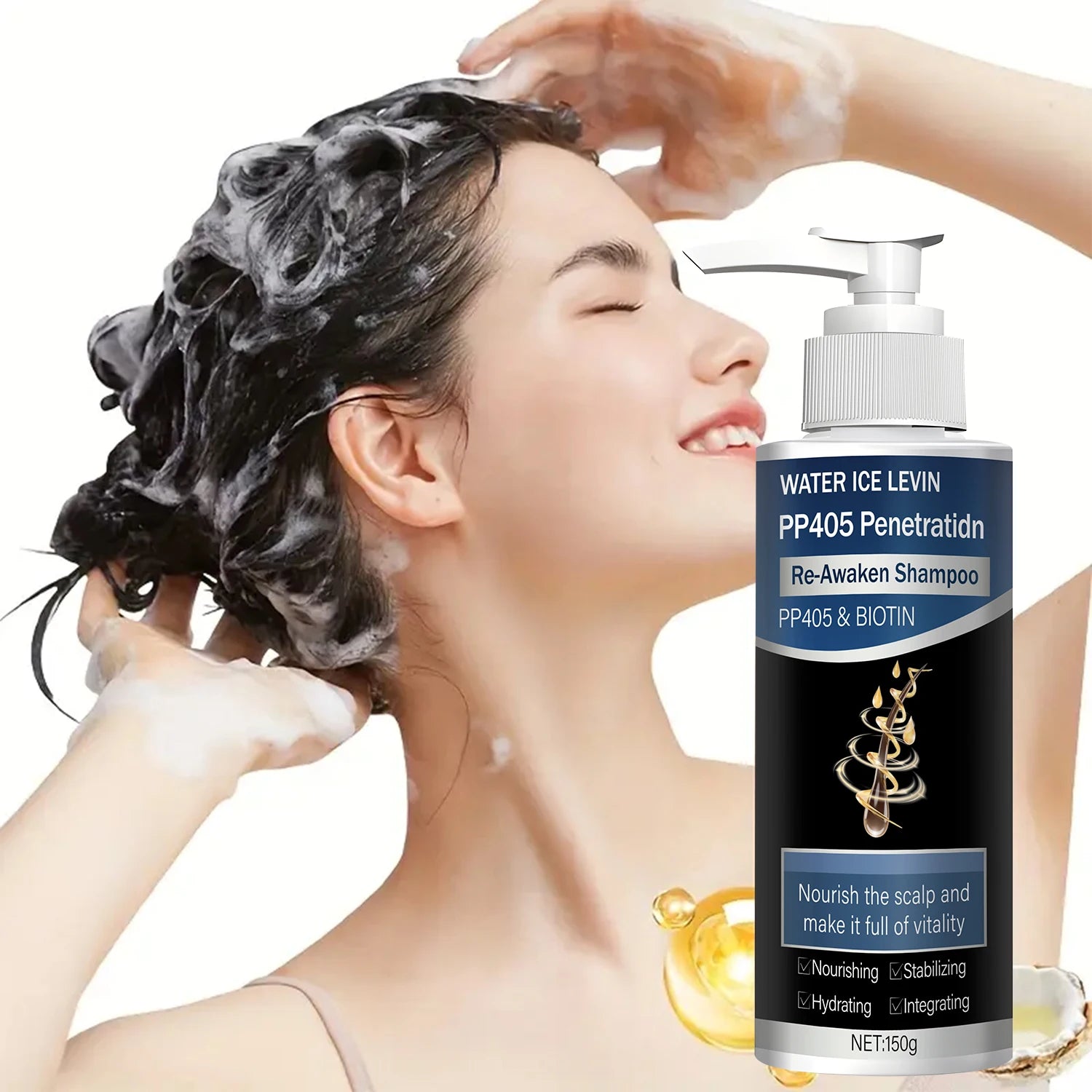 Hair Growth Shampoo 1+1 Pack 150g With Biotin Collagen Keratin Vitamin C PP405 Penetration Moisturizing Repair Hair Care Cheap