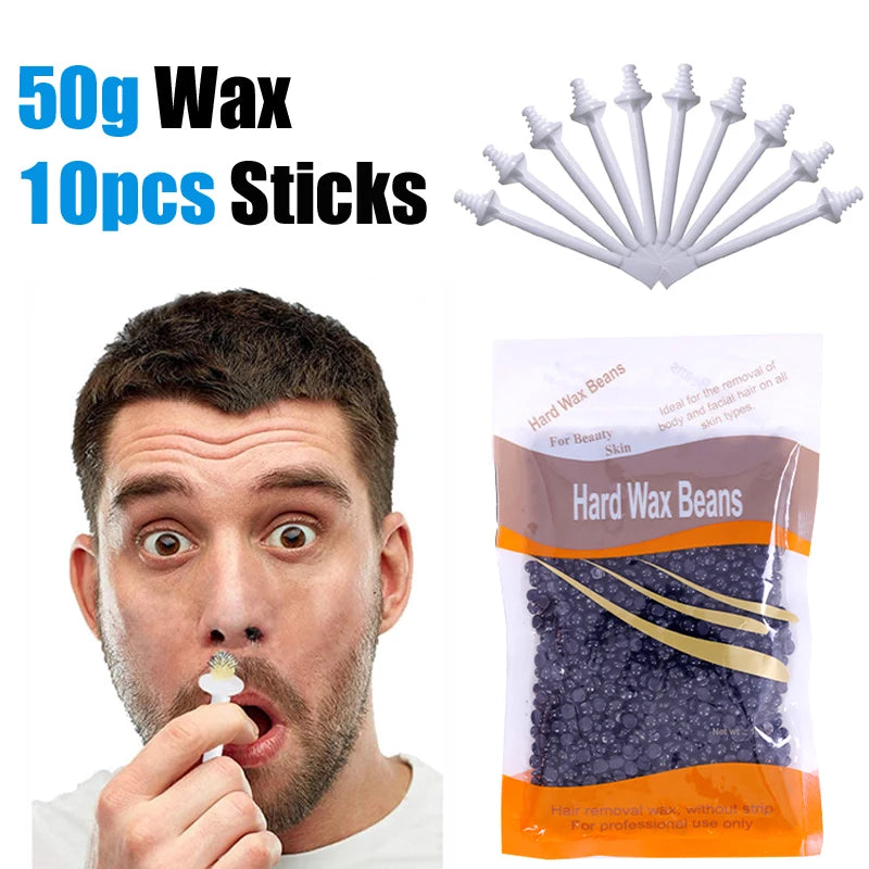 Nose Wax Kit | There are Wax and Applicators | Hair Removal Kit for Men and Women Painless Removal of Nose Hair Cleaning
