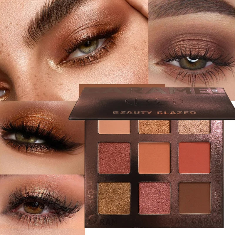 Beauty GLAZED Eyeshadow Palette 9 Color Shimmer Matte Longlasting Waterproof Palette Makeup