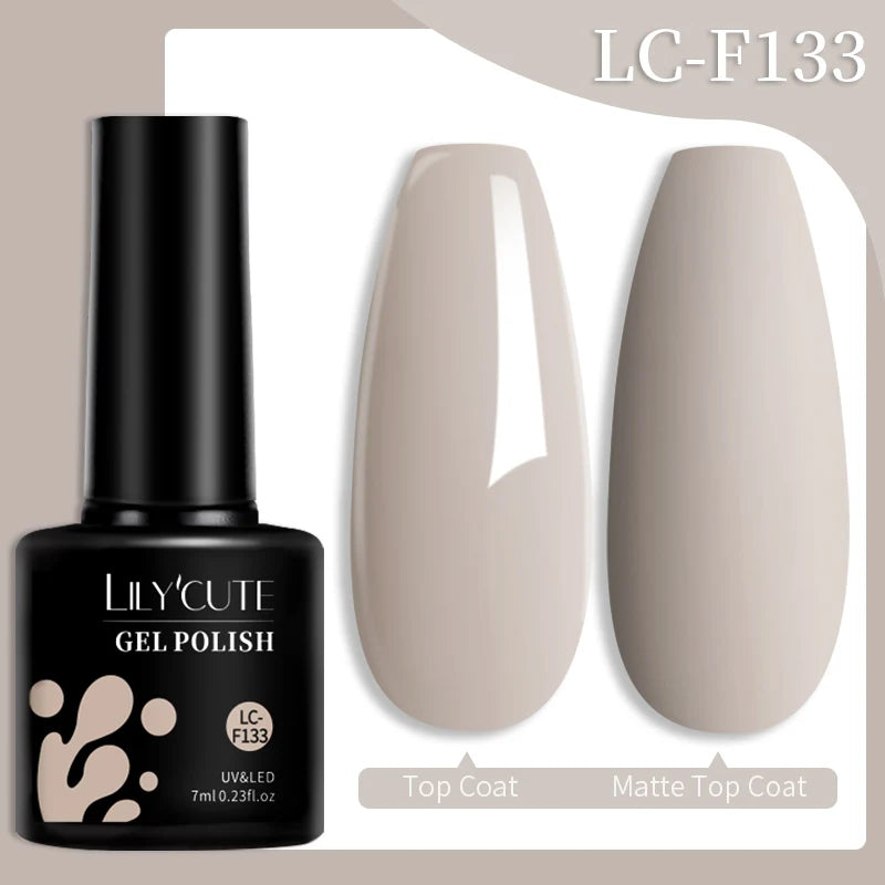 LILYCUTE 7ML Jelly Amber Gel Nail Polish Brown Crystal Translucent Dull Color Nail Art Gel Semi Permanent UV Gel Polish Varnish