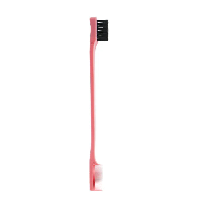 Hair Anti-Static Edge Brush Comb 2-in-1 Double-Sided Edge Control Brush Hair Styling Tool with Comb, Special for Real Hair Wigs
