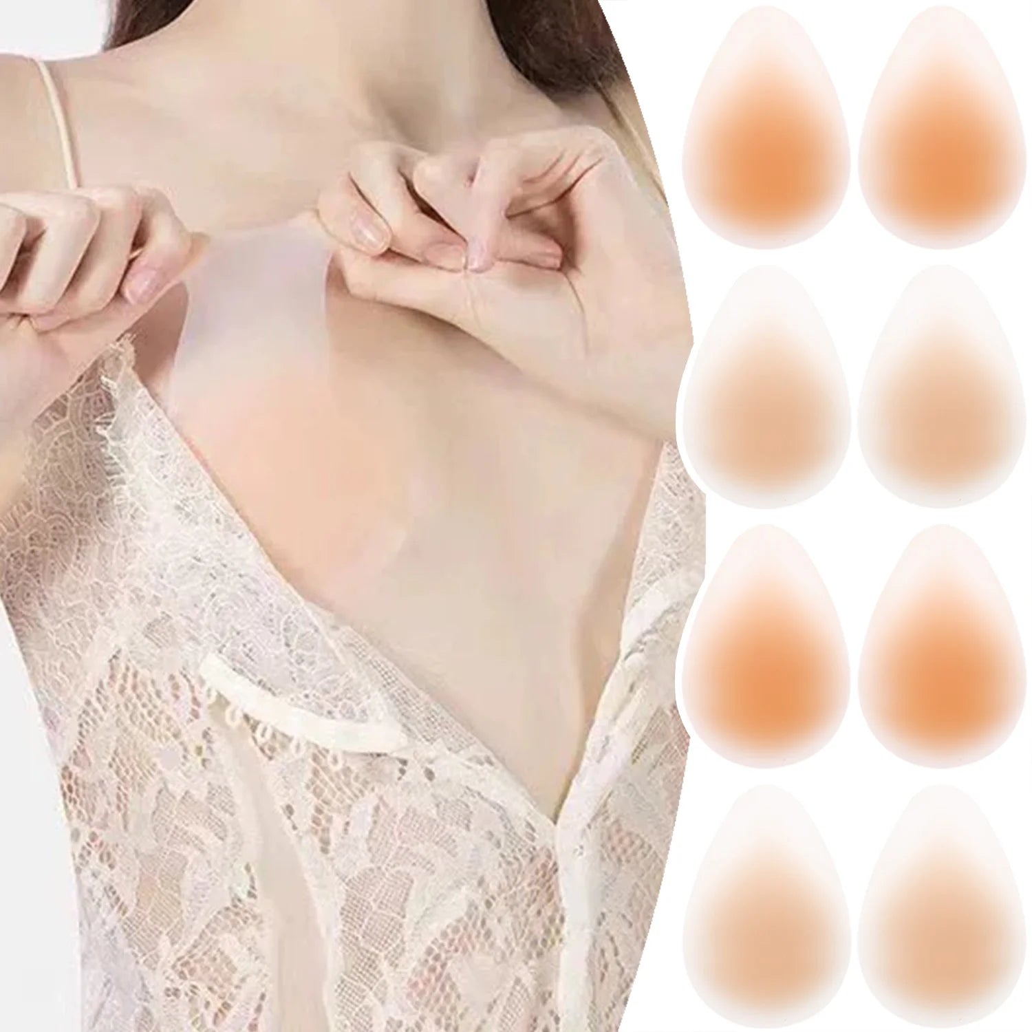 1pair Ultra-thin Water-drop Lifting Breast Patches Silicone Bra Women Summer Invisible Bras Nipple Pads Push Up Lifts Breasts