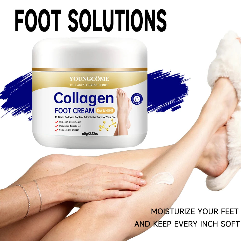 Collagen Foot Cream Herbal Anti Crack Foot Cream Heel Cracking Repair Products Exfoliation Dead Skin Removal Softening Moisturiz