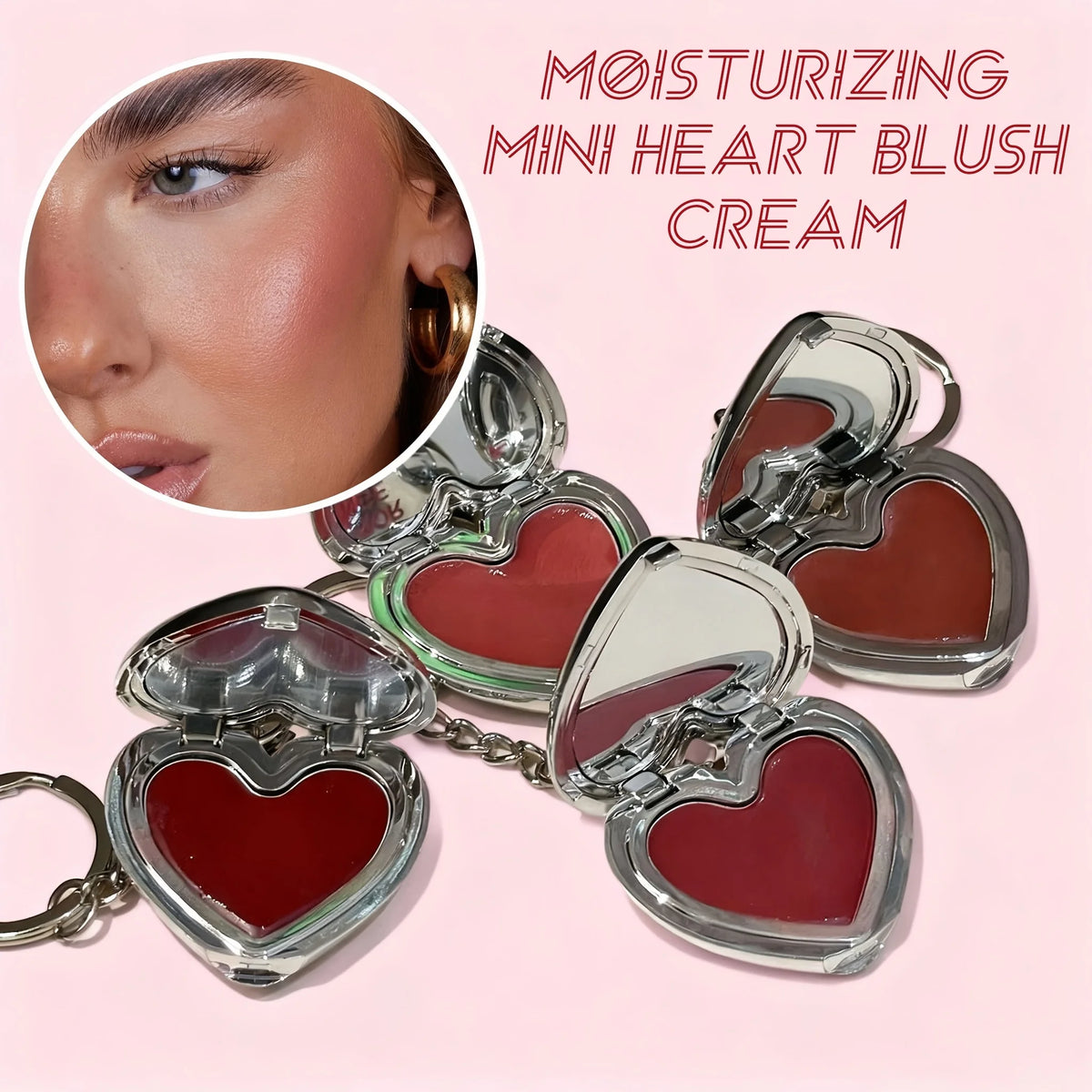 Heart Pendant Blush Cream Waterproof Long Lasting Smooth Texture Natural Makeup Holiday Gift