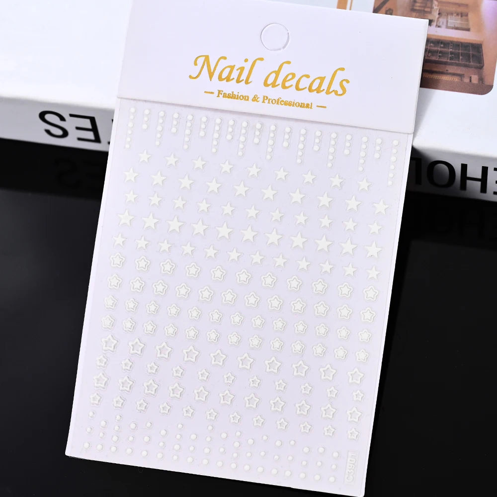 1pcs Star-Themed Nail Art Stickers 3D Self-Adhesive Plastic Decals With Glitter Finish Anime Rectangle Shape Ideal For DIY Nails