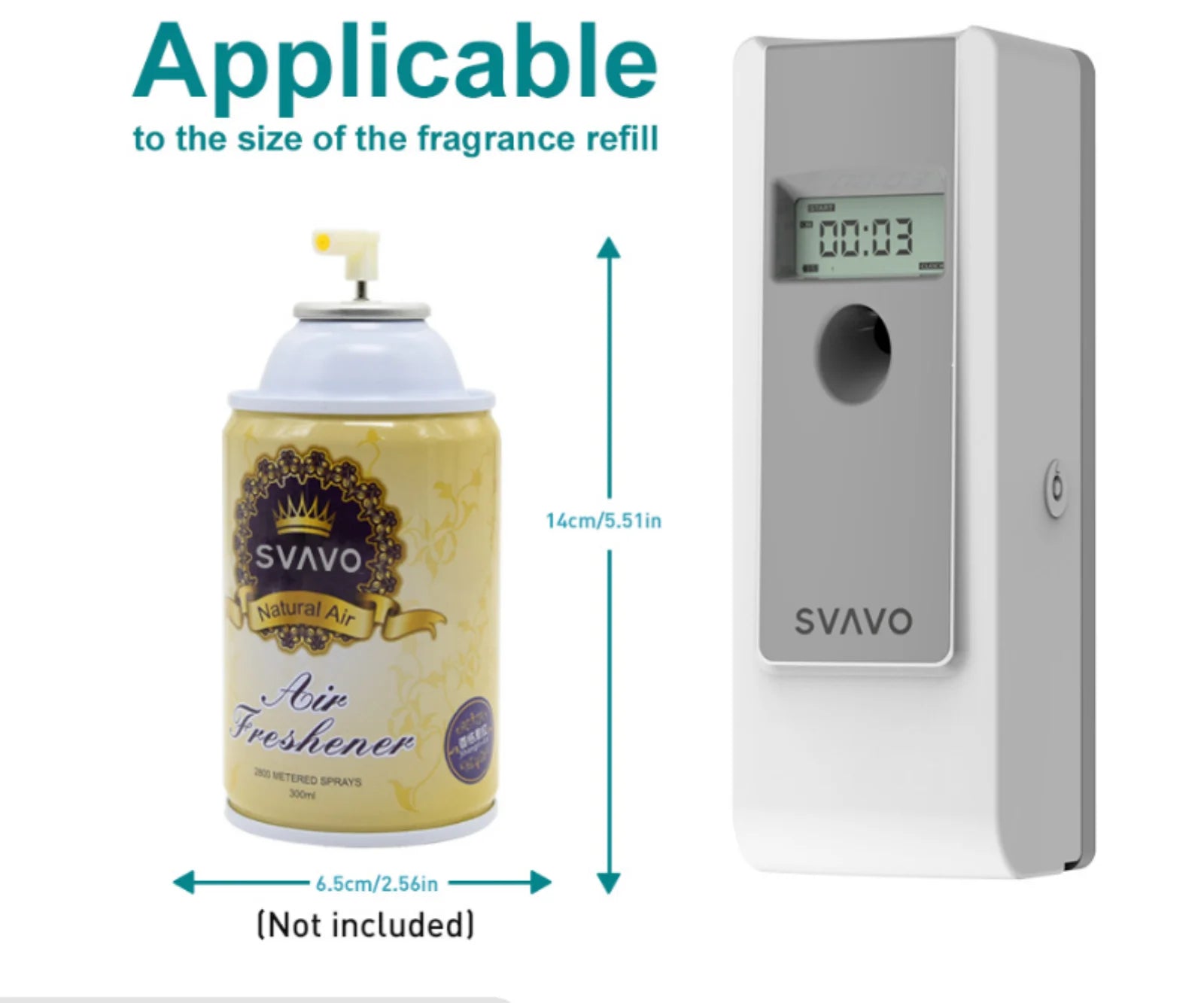 SVAVO Liquid Air Freshener Dispenser Wall Mounted Automatic Fragrance Perfume Spray Room Toilet Odor Eliminator LCD Programmable