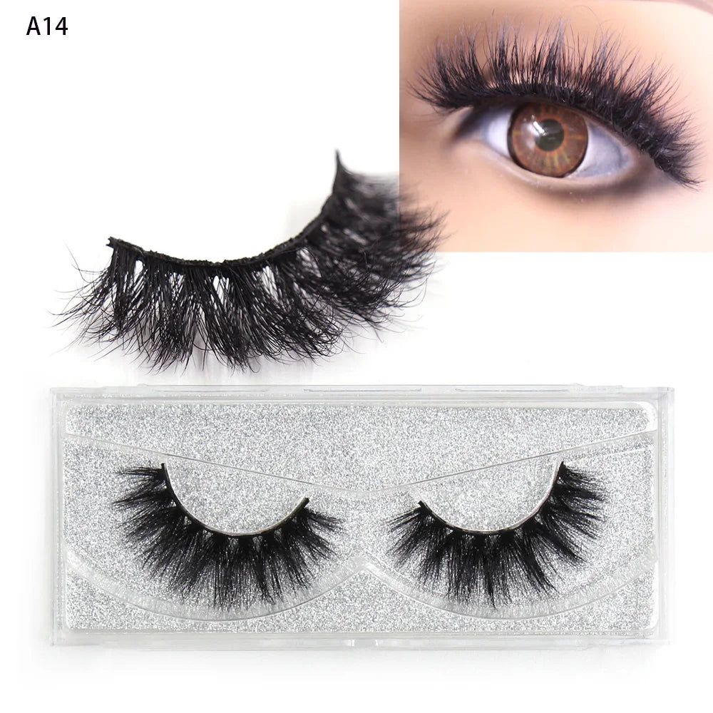 LEHUAMAO Makeup False Eyelashes Handmade Mink Lashes Fluffy Long 3D Strip Thick Fake Faux Mink Eyelashes Makeup Beauty Tool A19