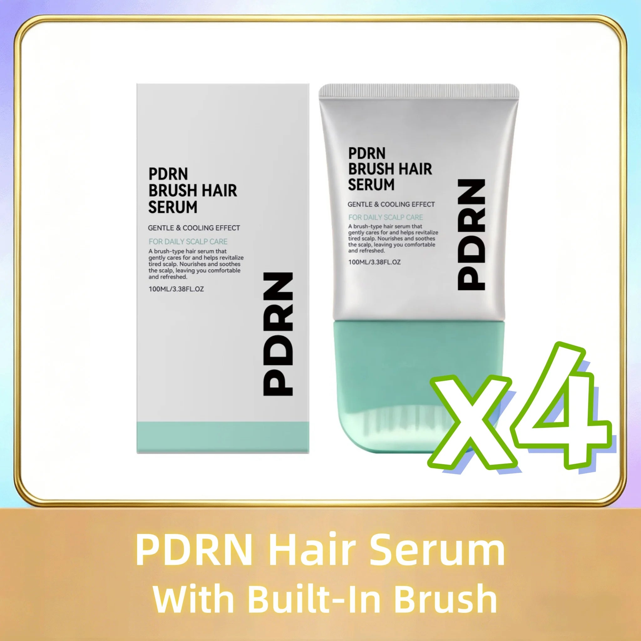 PDRN Hair Serum With Built-In Brush,Strengthen Hair Root Anti Hair Loss Improve Scalp Environment Daily Head Care Scalp Massager